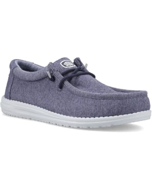 HEYDUDE Wally Stretch Jersey Katoen Heren Marineblauwe Moccasins Schoenen