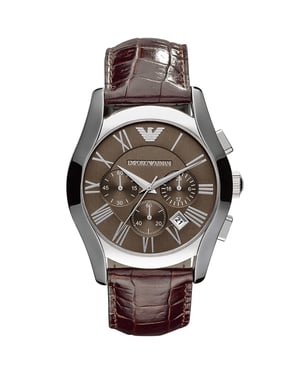 Emporio Armani AR0671 Velente Chronograaf 42 mm Bruin Leren Herenhorloge