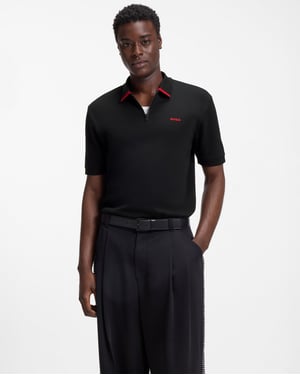 Dalomino Polo Shirt met Korte Mouwen in Zwart