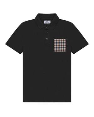 Aquascutum Active Beach Sailor Geruit Zwart Poloshirt