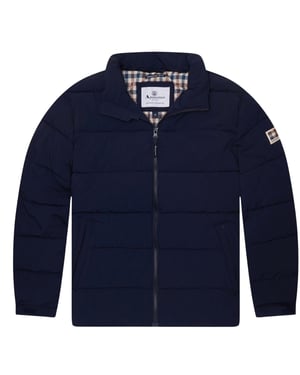 Aquascutum Active Sp Marineblauwe Pufferjas Met Opstaande Kraag