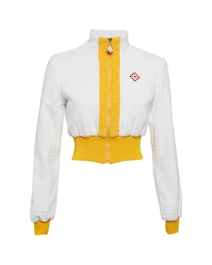 Casablanca Monogram Terry Zip Through Track Top White Jacket