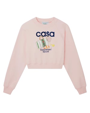 Casablanca Bedrukte Cropped Sport-sweatshirts In Roze