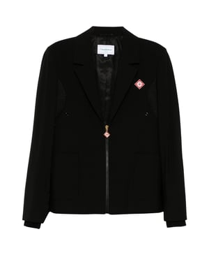 Casablanca Zip-up Sportieve Zwarte Jassen
