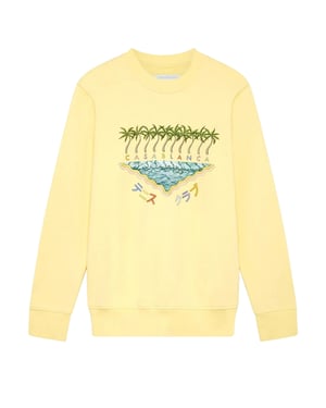 Casablanca Geborduurd Sweatshirt, Enoshima Beach Geel Sweatshirt