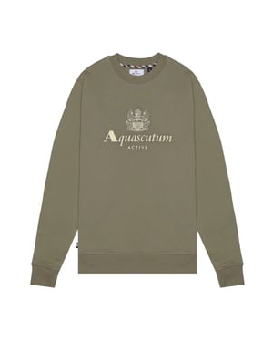 Aquascutum Active Big Logo Crewneck Army Green