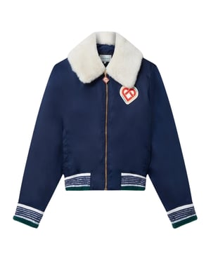Casablanca Nylon Bomberjack In Marineblauw