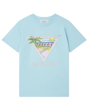 Casablanca Tennis Club Icon Lichtblauw T-shirt