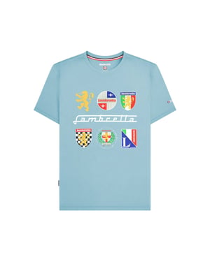 Lambretta Heren Heritage SS26 Logos T-Shirt (Lichtblauw)