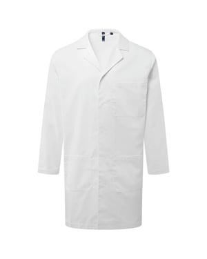Premier Mannen Essentiële 3 Pocket Werkjas (Wit)