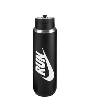 Nike Recharge Run Rietje RVS 680ml Waterfles (Zwart)