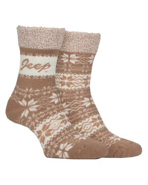 2 Paar Dames Thermische Patroon Fair Isle Sokken Warme Wintersokken