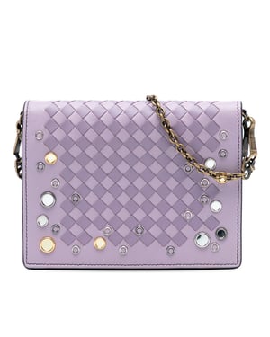 Tweedekans Nappa Intrecciato Studded Wallet On Chain