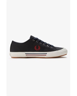 Fred Perry B708 Vintage Tennis Canvas Heren Navy/Rode Sneakers