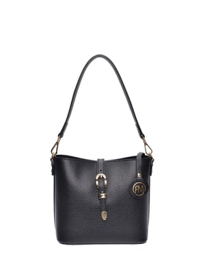 Roberta M Zwart Rundleer Tas