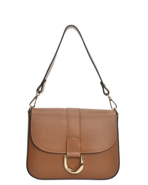 Anna Luchini Brown Rundleer Tas