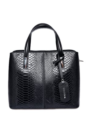 Roberta M Zwart Rundleer Tas