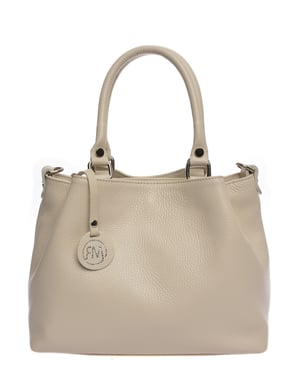 Roberta M Beige Rundleer Tas