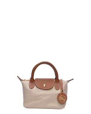 Roberta M Beige Rundleer Tas