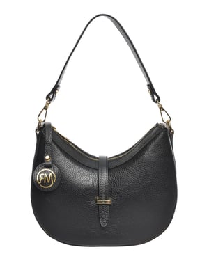 Roberta M Zwart Rundleer Tas