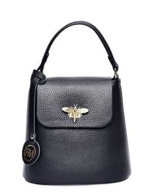 Roberta M Zwart Rundleer Tas