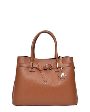 Anna Luchini Brown Rundleer Tas