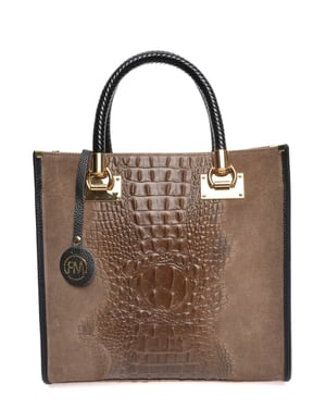 Roberta M Beige Rundleer Tas