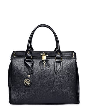 Roberta M Zwart Rundleer Tas