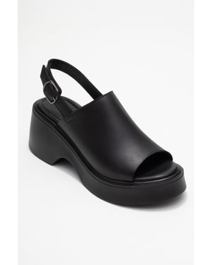 Power Leer Platform Sleehak Sandalen (Women)