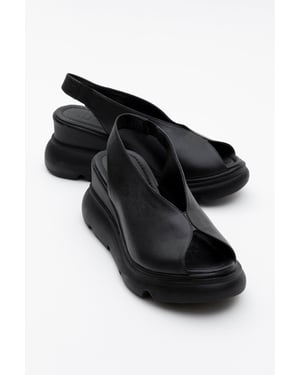 Sam Leren Plateau Sandaal
