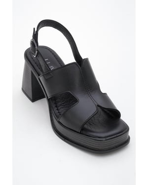 Zennia Leer Platform Sandaal (Women)