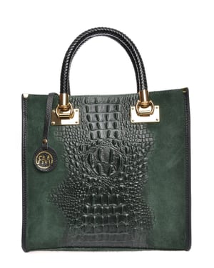 Roberta M Groen Rundleer Tas
