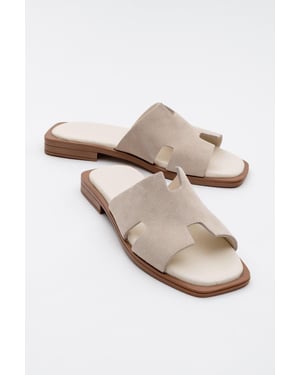 Jez Leer Slide Sandaal (Women)