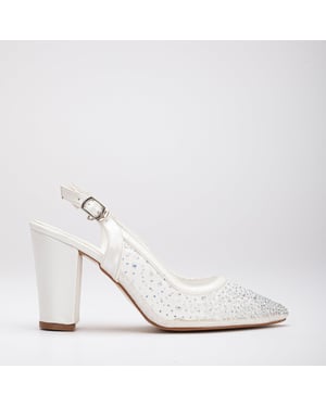 Monique Ivoren Kant Slingback Schoenen