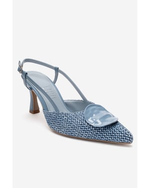 Levia Geweven Pump met Puntige Neus en Slingback