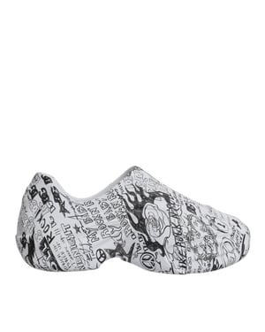 Dolce & Gabbana Witte Zwarte Graffiti Daymaster Sneakers Schoenen