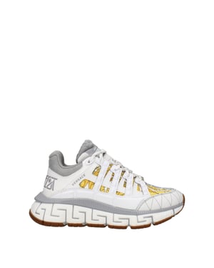 Versace Witte Stoffen Sport Sneakers