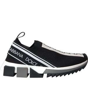 Dolce & Gabbana Zwarte Witte Slip On Sorrento Sneakers Schoenen
