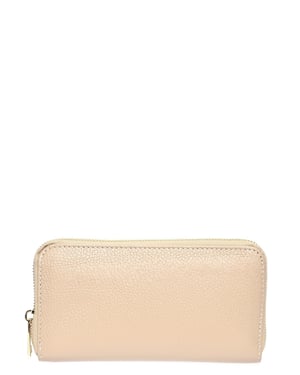 Roberta M Beige Rundleer Portemonnee