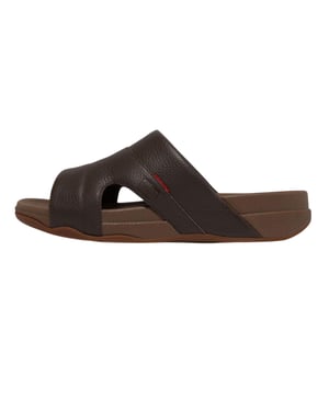 Fit Flop Heren Freeway Leren Sliders (Bruin)