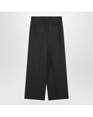 Donkergrijze Wollen Wijde Broek