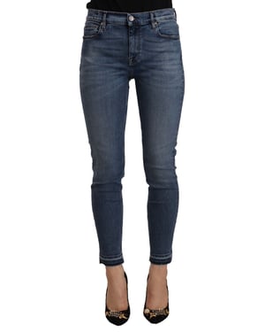 Skinny Jeans met Rauwe Zoom Tot de Enkel