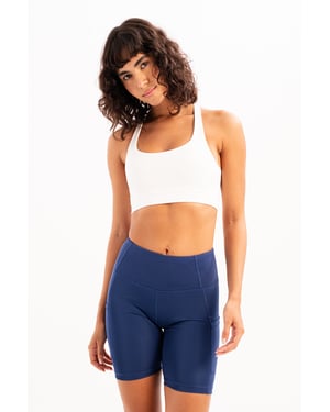 JUSTEVER Licht ondersteunende, uitneembare bh met rugpand, witte sport-bh voor dames - Surge