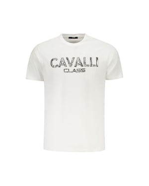 Cavalli Class Bianco Katoenen Heren T-Shirt