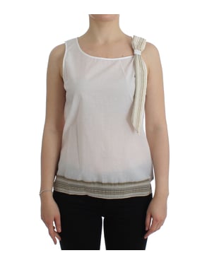 Mouwloze Katoenen Top Met Strikdetail