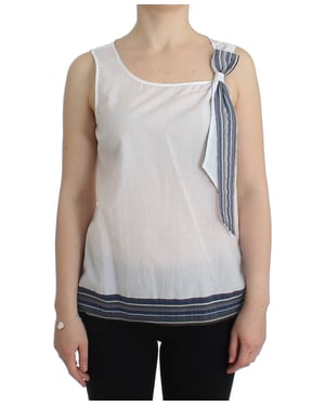 Mouwloze Katoenen Top met Strik Accent