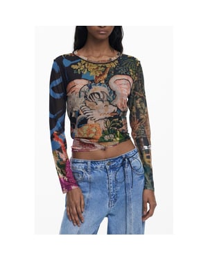 Desigual Zwarte Polyester Dames T-Shirt