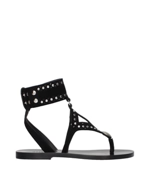 Isabel Marant Zwarte Leren Flip-Flop Sandalen