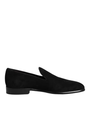 Dolce & Gabbana Zwarte Suède Instapschoenen Formele Schoenen