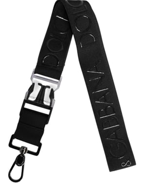 Dolce & Gabbana Zwarte Rekbare Polyester Rubberised DG Logo Sleutelhanger